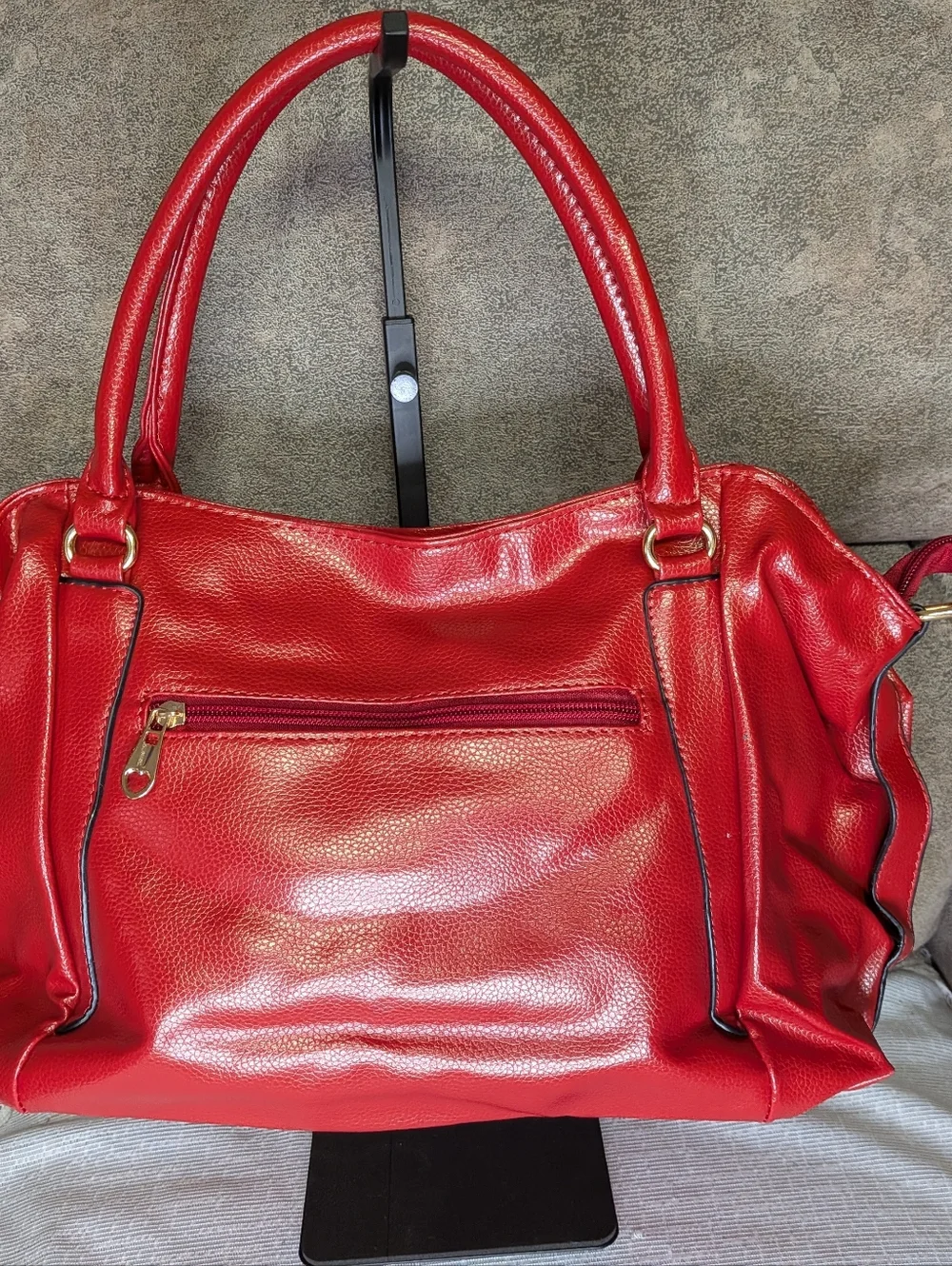 🍒 Cherry Red Smooth Vegan Leather Hobo Bag 🍒